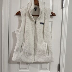 Patagonia Los Gatos white fleece zip up vest Medium